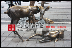 铜鹿雕塑图片动物雕塑