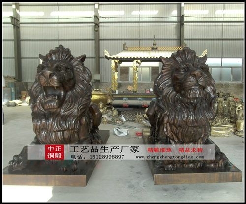 中正铜雕厂家专业生产大型镇宅铜狮、故宫铜狮子，欢迎新老客户来电垂询。